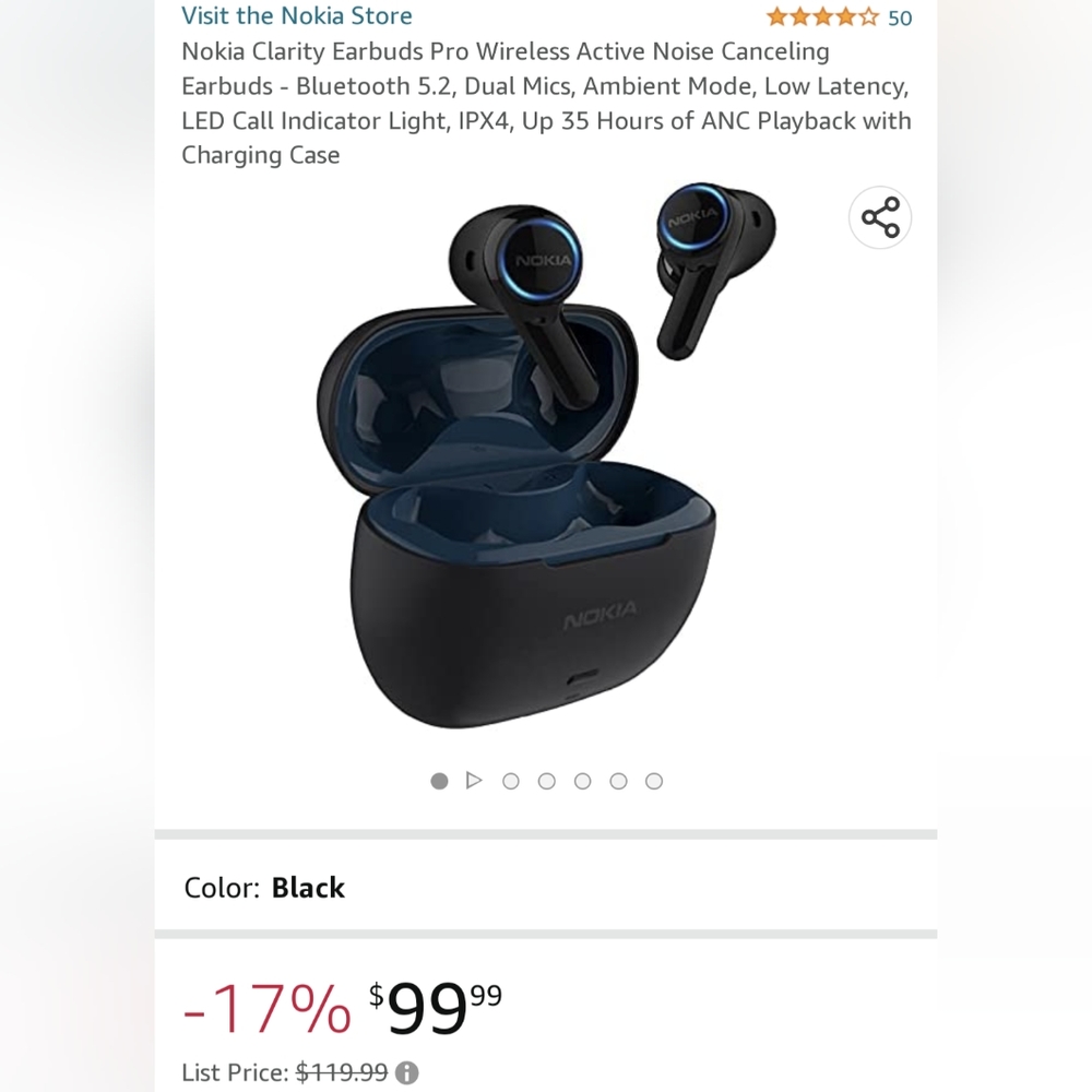 Nokia Clarity Earbuds Pro NWT Wireless Charging Case Bluetooth ENC/AMC Gaming 🎧